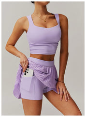 Luxe Glide Pleated Skort