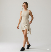 Wrap-Front Skort Dress